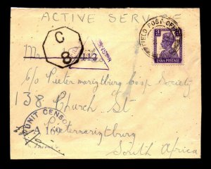 1944 British Indian Forces Cover to South Africa  - L5459