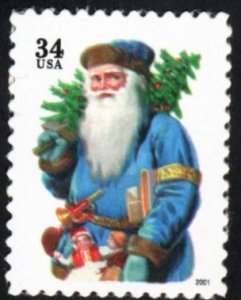 SC# 3538 - (34c) - 19th Century Santa, MNH - Blue Coat - Single