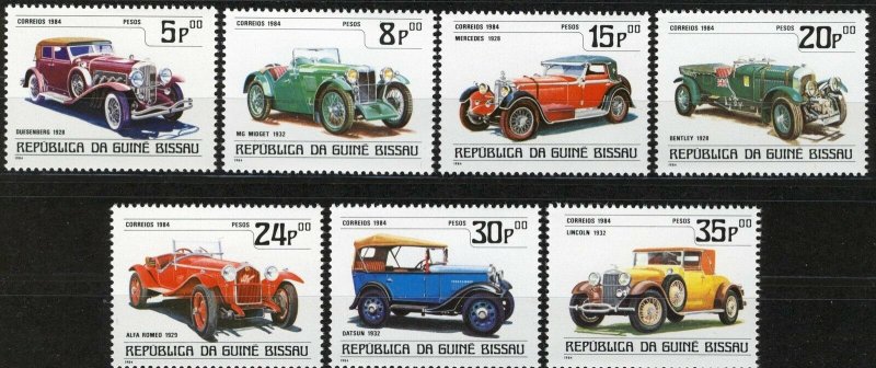 Guinea Bissau 1984, Vintage CARS, Benz Mercedes, Bentley, Alfa Romeo, Duesenberg