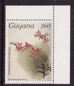 Guyana-Sc#1070a- id9-unused NH 260c-Flowers-Orchids-wmk Lotus Bud Multiple-1985-