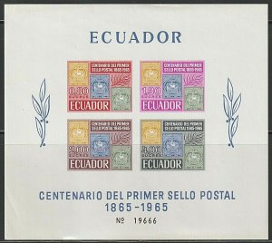 EDSROOM-L9607 Ecuador 747a MNH 1965 Complete 100 Yrs of Ecuador Stamps