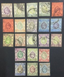 MOMEN: HONG KONG SG #62-76 1903 CROWN CA USED £2,182 LOT #60178