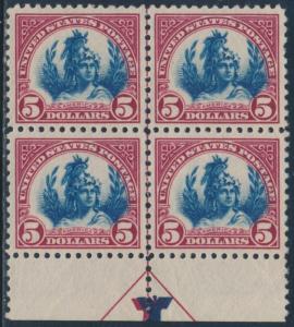 #573 XF OG NH MARGIN BLOCK OF 4; ARROW CV $920.00 HV7184