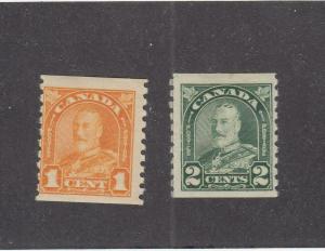 CANADA (MK888) # 178,180  FVF-MH  1-2cts  KGV ARCH/LEAF ISSUES  CAT VALUE $23
