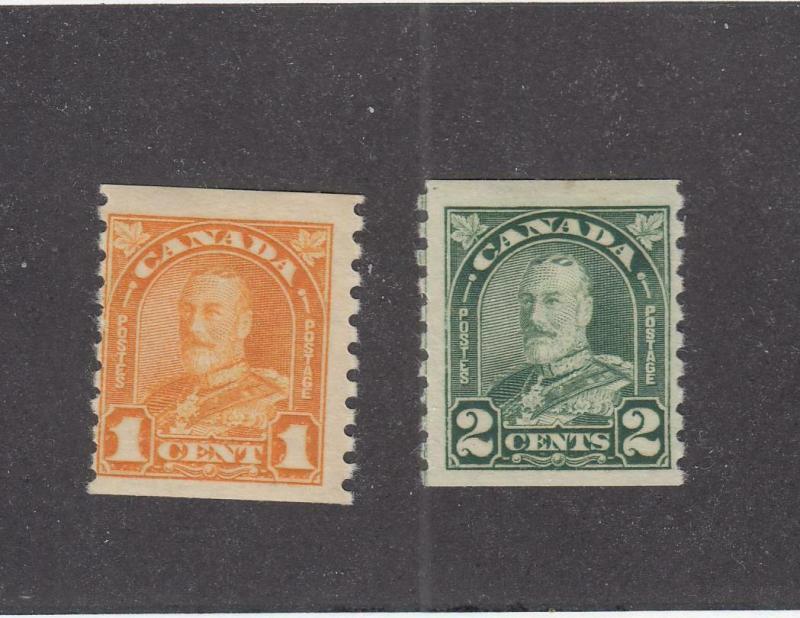 CANADA (MK888) # 178,180  FVF-MH  1-2cts  KGV ARCH/LEAF ISSUES  CAT VALUE $23