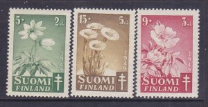 Finland B98-100 MNH 1949 Wood Anemones Set of 3 Very Fine