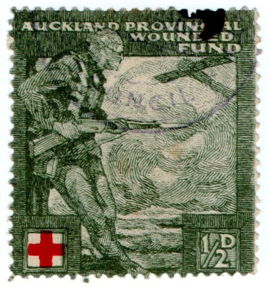 (I.B) New Zealand Cinderella : Auckland Provincial Wounded Soldiers Fund ½d