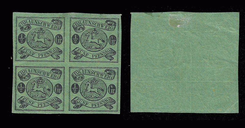 Brunswick 1861 Mi 10 Mint block of four, NG