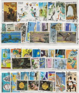 Thematic stamps Djibouti 1979-89 range of 42 all in complete sets and used (cto)