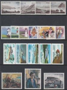 Faroe Islands Scott 121-138a (1985 Year Set) Mint NH - Catalog Value $38.55
