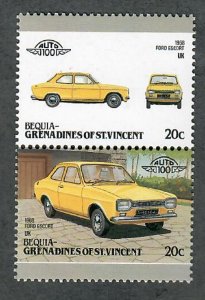 St. Vincent Grenadines - Bequia #93 Cars MNH attached pair