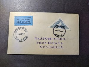 1931 Dutch SWA Airmail Internal First Flight Cover FFC Grootfontein to Okahandja