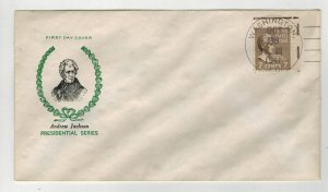 1941 PRESIDENTIAL SERIES ELECTRIC EYE FDC 812-4 ANDREW JACKSON BULLSEYE CANCEL