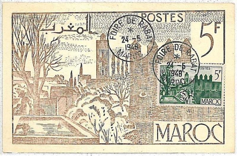 ARCHITECTURE : MAXIMUM CARD - MAROCCO MAROC 1948