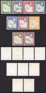 Falkland Is Deps SG G9/16 Thin Map Set of 9 Very Fine used