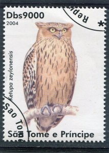 Sao Tome & Principe 2004 BIRD OWL 1 value Perforated Fine Used