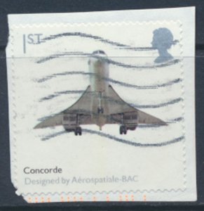 Great Britain SG 2914    SC# 2643 Self Adhesive on piece  Concorde Aircraft 2...