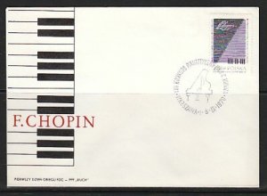 Poland, Scott cat. 1756. Composer F. Chopin issue. First Day Cover. ^