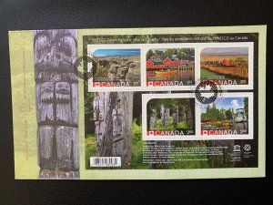 Canada FDC 2014, UNESCO World Heritage Sites scott 2739 (Souvenir Sheet)