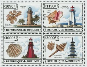 Seashells Lighthouses Stamp Boca Chita Lighthouse Chicoreus Palmarosae S/S MNH