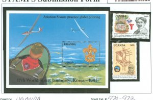 Uganda #970-972 Mint (NH) Single (Complete Set) (Scouts)