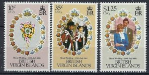 British Virgin Is 406-08 MNH 1981 Prince Charles Wedding