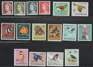Australia #394-411 MNH Short Set of 16 cv $34.55