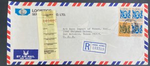 1984 Hong Kong Airmail Commercial Cover To San Antonio TX USA