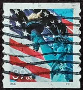 US Scott 3981; used 39c Flag/Liberty from 2006; PNC#P1111; VF centering