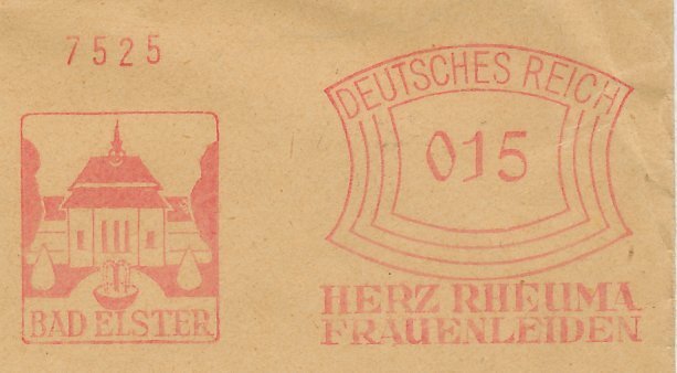 Meter cover Germany 1930 Mineral bath - Heart - Rheumatism - Women suffer