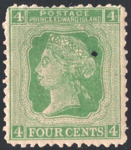 Prince Edward Island SC#14 4¢ Queen Victoria (1872) MH/Fault