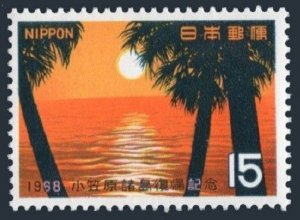 Japan 955 3 stamps, MNH. Michel 1000. Return of Bonin Islands to Japan, 1968.