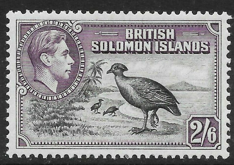 BRITISH SOLOMON IS. SG70 1939 2/6 BLACK & VIOLET MTD MINT.