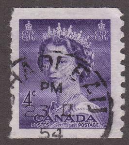 Canada 333 USED 1953 Queen Elizabeth II, Karsh Portrait 4¢