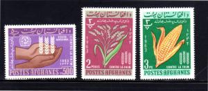 AFGHANISTAN #642-644  1963  FREEDOM FROM  HUNGER   MINT  VF NH  O.G