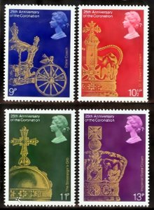 Great Britain 1978 Sc#835/838 QUEEN ELIZABETH II CORONATION Set (4) MNH