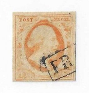 Netherlands Sc #3  15c imperf  used VF