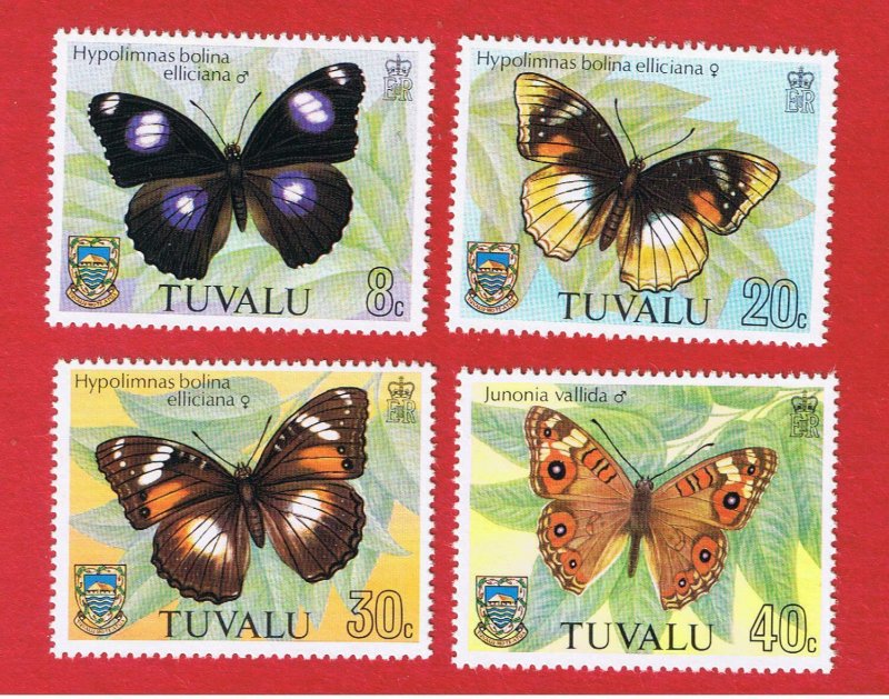 Tuvalu #146-149 MNH OG  Butterflies   Free S/H