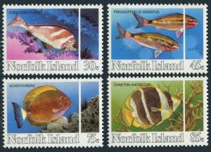 Norfolk 339-342, MNH. Michel 335-338. Reef Fish 1984.