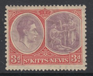 St. Kitts-Nevis, Scott 84a (SG 73), MHR (brownish OG)