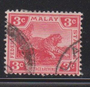 MALAY STATES Scott # 42 Used - Tiger Stamp