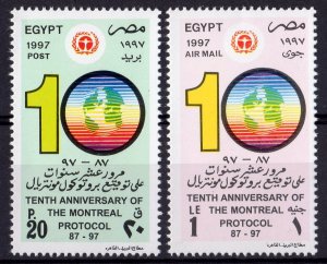 Egypt 1997 Sc#1652/1653 MONTREAL PROTOCOL OZONE LAYER Set (2) MNH