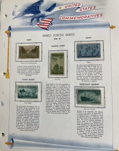 US 1946-6 Armed Forces Series 2 used 3 mint #934-6,939, 929