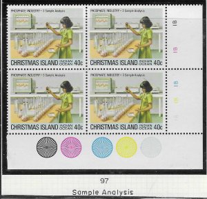 Christmas Island #97 40c Phosphate Industry (MNH) margin block of 4