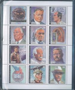 IMPORTANT PEOPLE IN WORLD HISTORY Mini Sheet of 9 GUYANA - E58