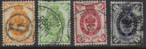 Russia #31-33,34 used 1883-1888