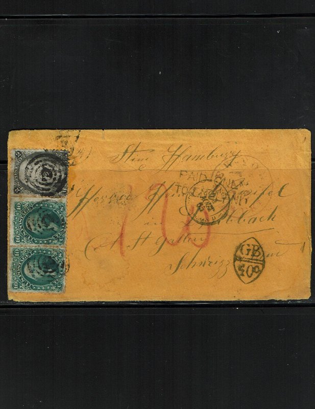 Scott #65, 68 x (2) and 73 x (2) Fine used on cover.