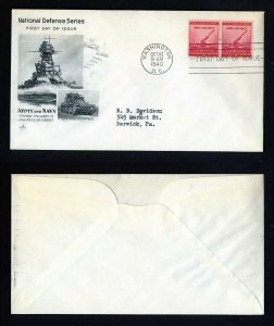 # 900 First Day Cover with Artcraft cachet dated 10-16-1940