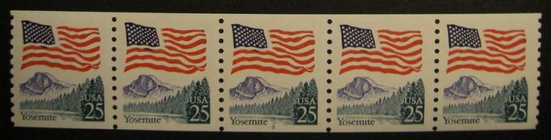 Scott 2280, 25 cent Flag o/ Yosemite, PNC5, #5, MNH