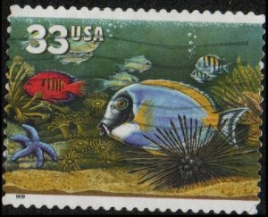 United States 3319 - Used - 33c Aquarium Fish (1999) (cv $0.80)